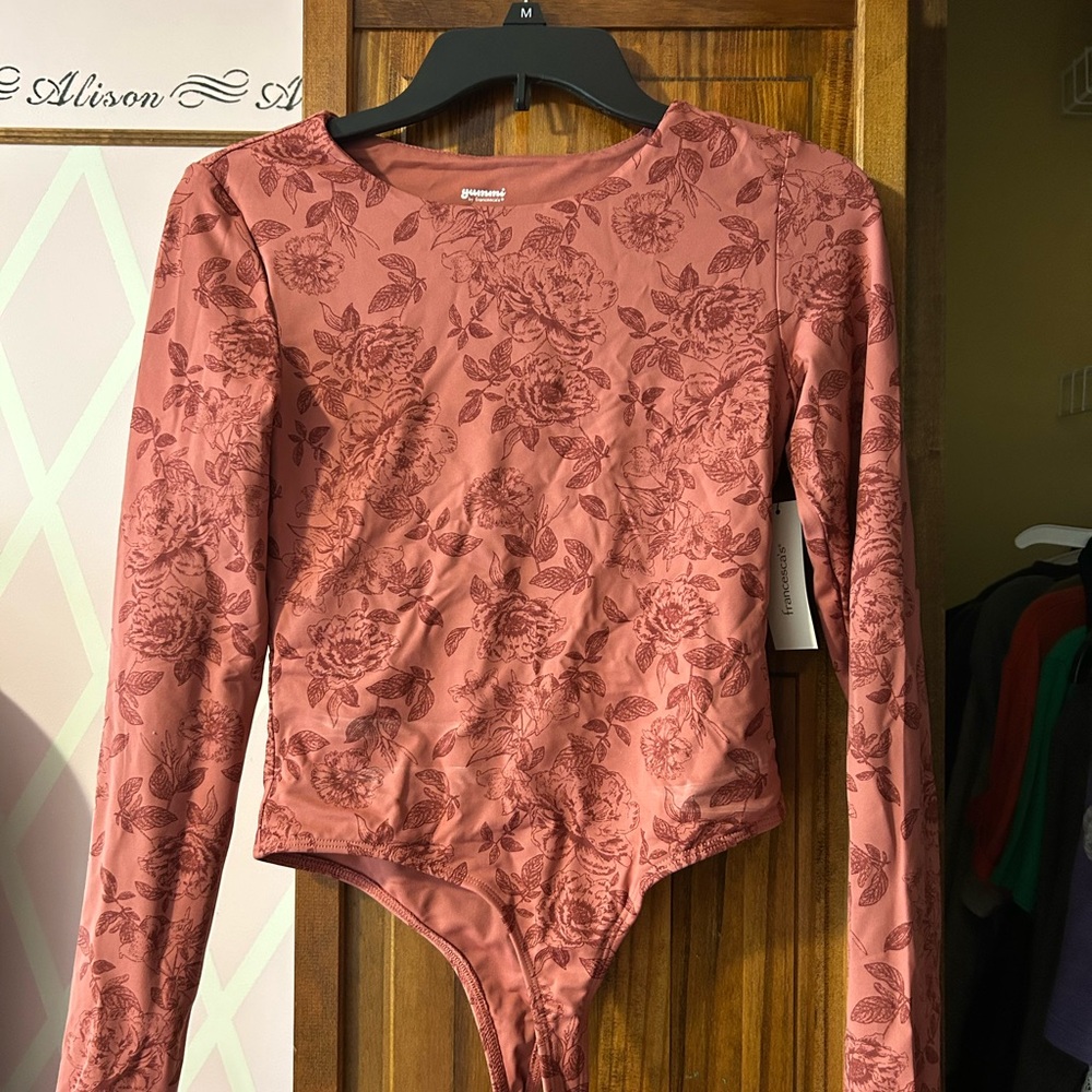 Fransecas Floral Long Sleeve Bodysuit - Rose